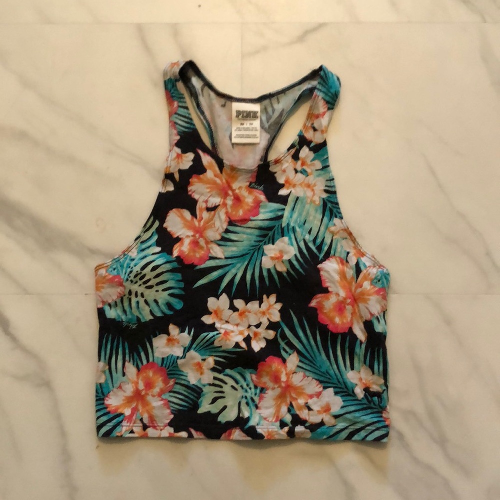 Tropical print PINK tank